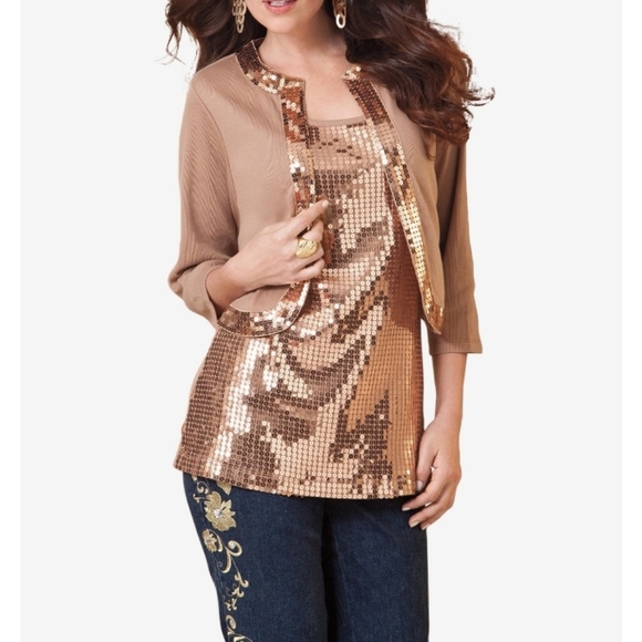 NEW Sequin Bolero Cardigan - Picture 1 of 9
